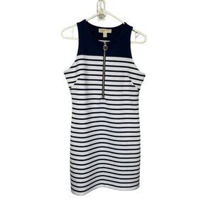 Navy and White Striped Dress